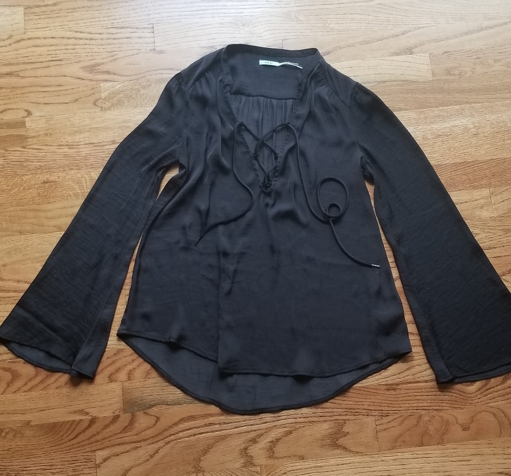 Urban Outfitters Kimchi Blue Bell Sleeve Tie Top